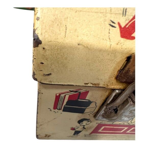 1950 American Thermos Bottle Co School Days Junior High Band Metal Lunchbox READ - Picture 11 of 14